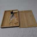 Bamboo Sofa Arm Tray, 360 Rotating Storage Organizer, 14.2x11.8x12.6 inches, Fits 6.7-9.7 inch Wide Couch