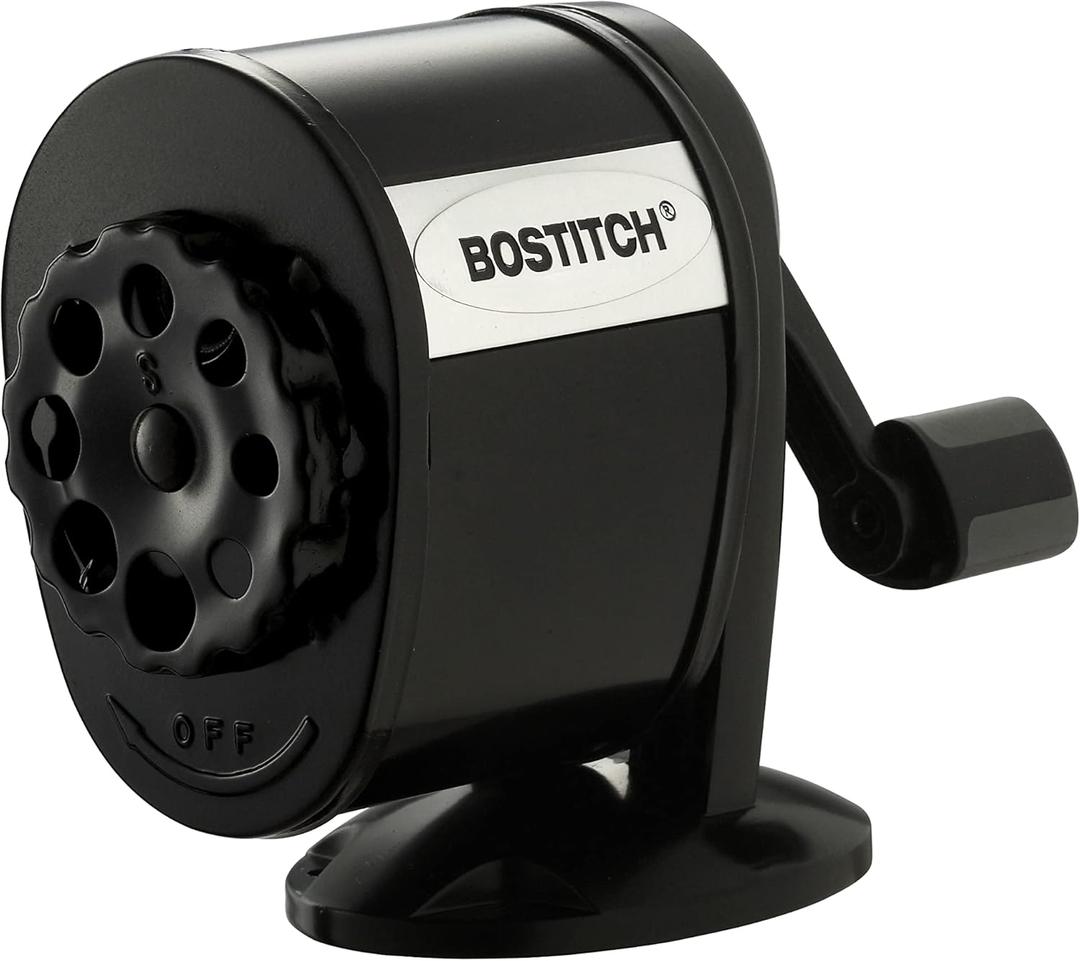 Bostitch Office Wall Mount Manual Pencil Sharpener, Tip Saver, 8 Hole Dial, 6X Longer Cutter Life, Vertical or Horizontal Mounting Black (MPS1-BLK) Bostitch Office Wall Mount Manual Pencil Sharpener, Tip Saver, 8 Hole Dial, 6X Longer Cutter Life, Vertical or Horizontal Mounting Black (MPS1-BLK)