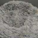 WESTERN HOME WH Calming Dog Bed & Cat Bed, Anti-Anxiety Donut Dog Cuddler Bed, Warming Cozy Soft Dog Round Bed, Fluffy Faux Fur Plush Dog Cat Cushion Bed for Small Medium Dogs and Cats (24.0"L x 24.0"W x 8.0"Th, Light Grey)