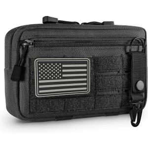 Tactical Molle Pouches Tactical Admin Pouch Compact Molle EDC EMT Utility Bag Gadget Gear Bag Military Organizer Tool Pouch of Double Layer Design Medical(Black camo)