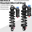 MEROCA Adjustable Air Spring Coil Over Shock Absorber for Mountain Bikes, 190-265mm, 550LBS Spring, Rebound, Compression, Preload, and Air Pressure (200-300 PSI) Fits MTB/Downhill/eBikes