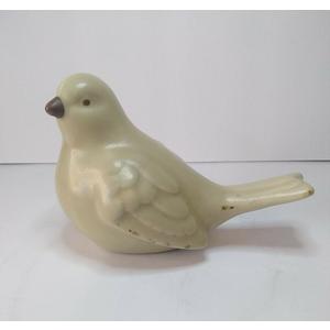 Cream Color Porcelain Bisque Bird Figurine Beige