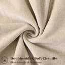 DecorUhome Summer Couch Throw Pillow Covers 18x18 Set of 2, Decorative Soft Velvet Modern Cozy Chenille Pillow Cases with Elegant Design for Sofa Bed Living Room Home Decor, Beige