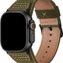 Wristitani Leather Bands Compatible with Apple Watch Strap 49mm 46mm 45mm 44mm 42mm 41mm 40mm for Men, Top Genuine Leather Replacement Straps for iWatch Ultra3/2/1 SE3/2/1 Series 11 10 9 8 7 6 5 4 3, Olive Green