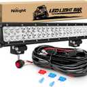 Nilight - ZH006 LED Light Bar 20 Inch 126W Spot Flood Combo Led Off Road Lights with 16AWG Wiring Harness Kit-One Lead