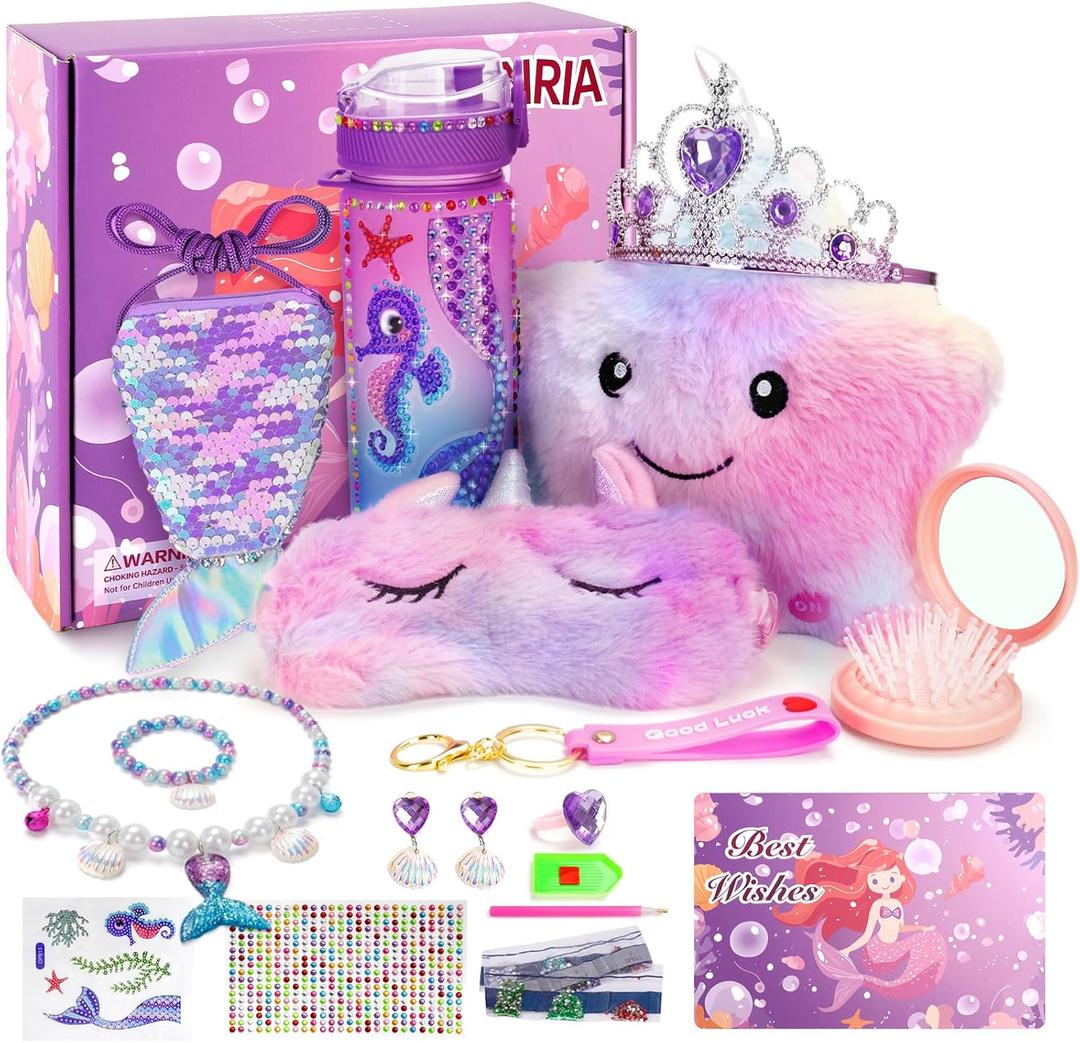 Jenria Mermaid Gift for Girls Toys Age 6-8, Kindergarten Graduation Gifts for Girls, Birthday Gifts for Girls Age 3 4 5 6 7 8 9 10, Girl Toys, Birthday Gifts Set, for Daughter, Niece, Little Girl