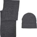 HILLSHADE Scarf and Beanie 2pc Set soft and warm for winter (Gray)