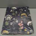 Vintage Floral Hardcover 3 Ring Binder, 1 Inch Round Rings with Interior Pockets Flower Binder Organizer for Letter Size Paper School Office