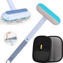 4 in 1 Pet Hair Remover with Glove, Reusable&Effective Cat and Dog Hair Removal Cleaning Tool with 17-Inch Extra Long Handle Multifunctional Fur Lint Brush for Couch,Furniture,Carpet,Clothes,Bedding