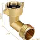 Twinkle Star Garden Hose Elbow Connector 90 Degree Brass Hose Elbow(2pcs) 3/4" Heavy Duty Hose Adapter with 2 O-rings Brass Garden Hose Elbow Solid Brass Adapter
