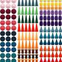 Candywood Large Set Rainbow Color Style Wooden Loose Parts Sensory Play Toys, 7 Shapes, 27 Colors, Rainbow Stacker Nesting Toys (162 PCS), 162 Pieces