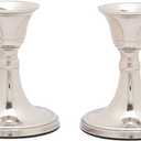 Voidrop Mini Candlestick Holders Set 2 Pcs,Taper Candle Holders, Candle Holders, Candle Holders for Table Centerpiece for Wedding, Festival, Party & Festival Decor (Silver)