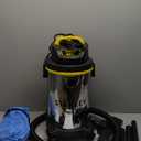 Stanley SL18129 Wet/Dry Vacuum, 4 Gallon, 4 Peak HP, Stainless Steel Tank with Top Handle, 3-in-1 Shop Vacuum Cleaner with Blower for Home, Garage, Car, Workshop, Pet Hair, Silver+Yellow+Black