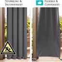 RYB HOME Outdoor Curtains Windproof - Waterproof Blackout Curtain with Weight Bag, Privacy Insulated Drapes for Patio Screen Porch Pergola Terrace Gazebo Area, W 52" x L 90", 2 Pcs, Grey