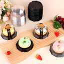 Dualshine 50 Pack Mini Bundt Cake Containers Clear Disposable Plastic Small Cupcake Cheesecake Dessert Boxes with Lids for Individual Chocolate Covered Cookies Strawberry