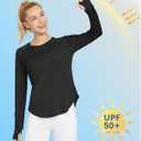 G4Free Women's Long Sleeve Workout Tops Sun Shirts Lightweight (Black, XS)