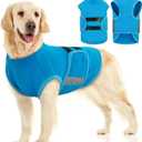 MIGOHI Dog Anxiety Relief Coat,Comfort Anxiety Vest for Dogs,Adjustable Dog Anxiety Calming Wrap for Fireworks,Thunderstorm,Travel,Separation,Anxiety Jacket for Large Dogs,L,Blue (Large(Chest:24.4"-29"))