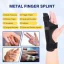 Cozyhealth Boxer Finger Splint Brace, Supports Pinky, Ring, Knuckles - Right or Left Adjustable Metacarpal Hand Brace, Straightening for Trigger Finger, Injury, Fracture, Broken, Tendonitis (8 inch) (Black, S)