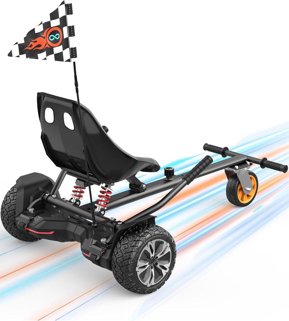 Gyroor Hoverboard Seat Attachment - Go Kart Conversion for 6.5'' to 10'' Hoverboards, Adjustable Frame Length, Perfect for Kids and Adults