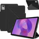 Case for Lenovo Idea Tab Pro 12.7 inch, KONXISA Case with Multi-fold Stand Protective, Premium PU Leather and Magnetic Adsorption Shell, Scratch Resistant & Shockproof Cover, Black