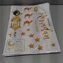 3 x Ramadan Mubarak Window Clings,Lantern Moon Star Wall Stickers,Party Supplies Decorations Islamic Muslim Happiness Al-fitr Kareem Cut-Out Decals for Home Wedding Birthday Islam Decor (Gold B)