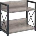 Giikin Countertop Shelf Organizer, 2 Tier Kitchen Spice Rack Organizer for Countertop, Wood Coffee Counter Shelf Organizer for Home (Grey, S)