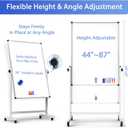 Rolling Whiteboard on Wheels, Double-Sided Magnetic Dry Erase Board with Stand, Mobile White Board for Office, Classroom, Home (32" x 48")