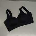 Women's Soft Comfortable No Underwire Bras V Neck Seamless Push Up Bralettes Full Coverage T-shirt Brassiere 38B, Black