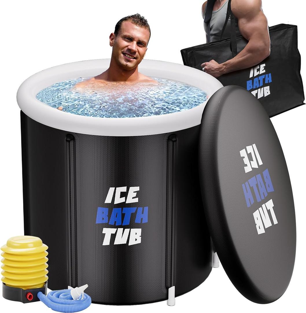 Cold Plunge Tub, Ice Bath Tub with Water Chiller,95 Gal Portable Athletes InflatableBath Tubs for Recovery and Cold Water Therapy with Carry Bag