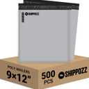 Shippozz 9x12 Poly Mailers 500 Pack, Durable Waterproof Polymailers for Shipping Clothes, Self Seal Mailing Bags for Small Business Packaging Supplies, Mailing Envelopes for Books, and Accessories