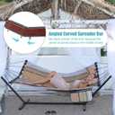 TegerDeger 12FT 2 Person Hammock Large Hammock 450LB Capacity with V Shaped Hardwood Spreader Bar & Nylon Rope for Outside, Patio, Garden, Backyard, Beach, Poolside - Fall Yellow Stripes