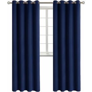 BGment Blackout Curtains for Living Room - Grommet Thermal Insulated Room Darkening Curtains for Bedroom, 2 Panels of 52 x 95 Inch, Navy (52"W x 95"L (Pack of 2))