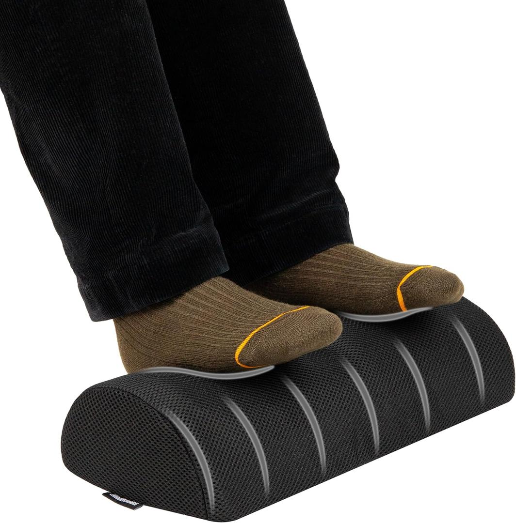 Mind Reader Foot Rest, Foot Stool, Under Desk at Work, Ergonomic, Adjustable, Office, Foam, 7.5" L x 16.75" W x 3.75" H, Black