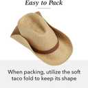 Wallaroo Hat Company Mens Outback Fedora  Lightweight Wide Brim Natural Fiber Hat, UPF 50+ UV Protection, Travel Sun Hat (Large-X-Large)