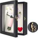 TJ.MOREE Shadow Box for Flowers 8 x 10 Shadowbox Display Case Picture Frame with Glass Window Door Wedding Bouquet Memorabilia Medals Military Photos Memory Box for Keepsakes - Rustic Black