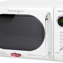 Nostalgia Retro Compact Countertop Microwave Oven - 0.7 Cu. Ft. - 700-Watts with LED Digital Display - Child Lock - Easy Clean Interior - White