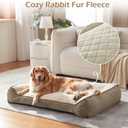 JOEJOY Orthopedic Dog Bed Medium Sized Dogs, Extra Thick Supportive Big Dog Couch Bed with Sides, Ultra Soft Pet Bed Sofa, Beige, 35''x25''