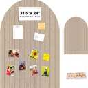 31.5 X24 Inch Large Arch Felt Bulletin Board with 50 Wooden Pushpins Decorative Picture Framed Display Board Felt Tile Wall Organizer for School Home Office Boho Wall Decor(Dark Camel)