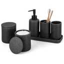 Amazon.com: ZCCZ Black Bathroom Accessories Set 6 Pcs- Toothbrush ...