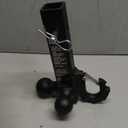 Patented Forged Trailer Hitch Tri-Ball Hitch with Hook: 3 Sizes in 1 Tow Ball Hitch, Fits 2-inch Hitch Receiver, Secure Locking Mechanism, Matt Black