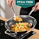 Wok Pan, 13-Inch Stainless Steel Woks & Stir-Fry Pans Nonstick, Wok Pan with Lid for Induction, HybridElectric, Gas, Halogen, All Stoves, Professional PFOA Free Cookware, Dishwasher & Fast Heat