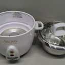 AROMA Select Stainless Rice Cooker, 3-Cup (Uncooked) / 6-Cup (Cooked), Stainless Steel Inner Pot, Small Rice Cooker, Auto Keep Warm, 1.2 Qt, White, ARC-753SG