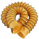Hon&Guan 8 Inch PVC 25 FT Flexible Duct with Adjustable Rope and D-Shaped Rings, Suitable for Free Hanging and Utility Blower Exhaust Fan Support