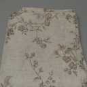 jinchan Linen Floral Curtains for Living Room 63 Inch Length Taupe Printed Curtains Back Tab French Country Farmhouse Flower Patterned Drapes Bedroom Window Curtain Set 2 Panels