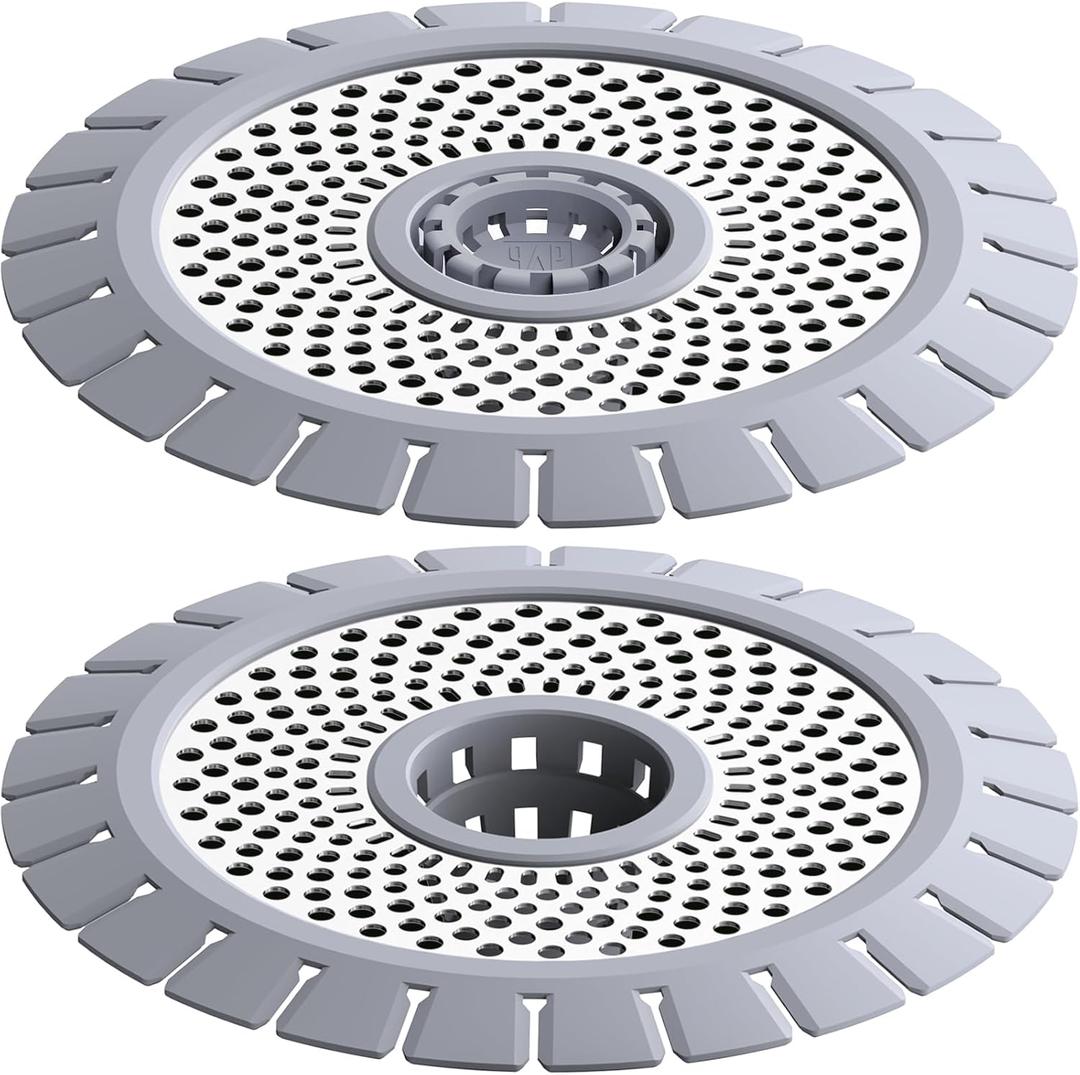 Drain Hair Catcher, Bathtub Shower Drain Hair Trap, Strainer Stainless Steel Drain Protector(2 PCS)