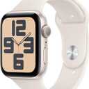 Apple Watch SE (2nd Gen) [GPS 44mm] Smartwatch with Starlight Aluminum Case with Starlight Sport Band S/M. Fitness & Sleep Tracker, Crash Detection, Heart Rate Monitor