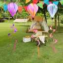 3 Pack Rainbow Hot Air Balloon Wind Spinner Garden Pinwheels Whirligigs Wind Spinner Decorations Outdoor Hanging Decor Lawn Yard Windsock Ornaments