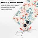 for iPhone 12 Mini Case Fashion Flower Slim Soft Liquid Silicone Rubber Phone Cover for iPhone 12 Mini 5.4 inch-Leaf White