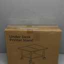 Printer Stand, Under Desk Printer Table with Wheels, 2 Tier Industrial Mobile Printer Table with Storage Shelf, Rolling Printers Cart Holder for Home, Office, Rustic Brown and Black