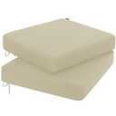 Favoyard Outdoor Chair Cushion 16 x 17 x 3 Inch Rainproof & 3-Year Fade Resistant Patio Furniture Cushions with Removable Cover and Adjustable Ties for Garden Sofa Couch Pads Set of 2, Beige